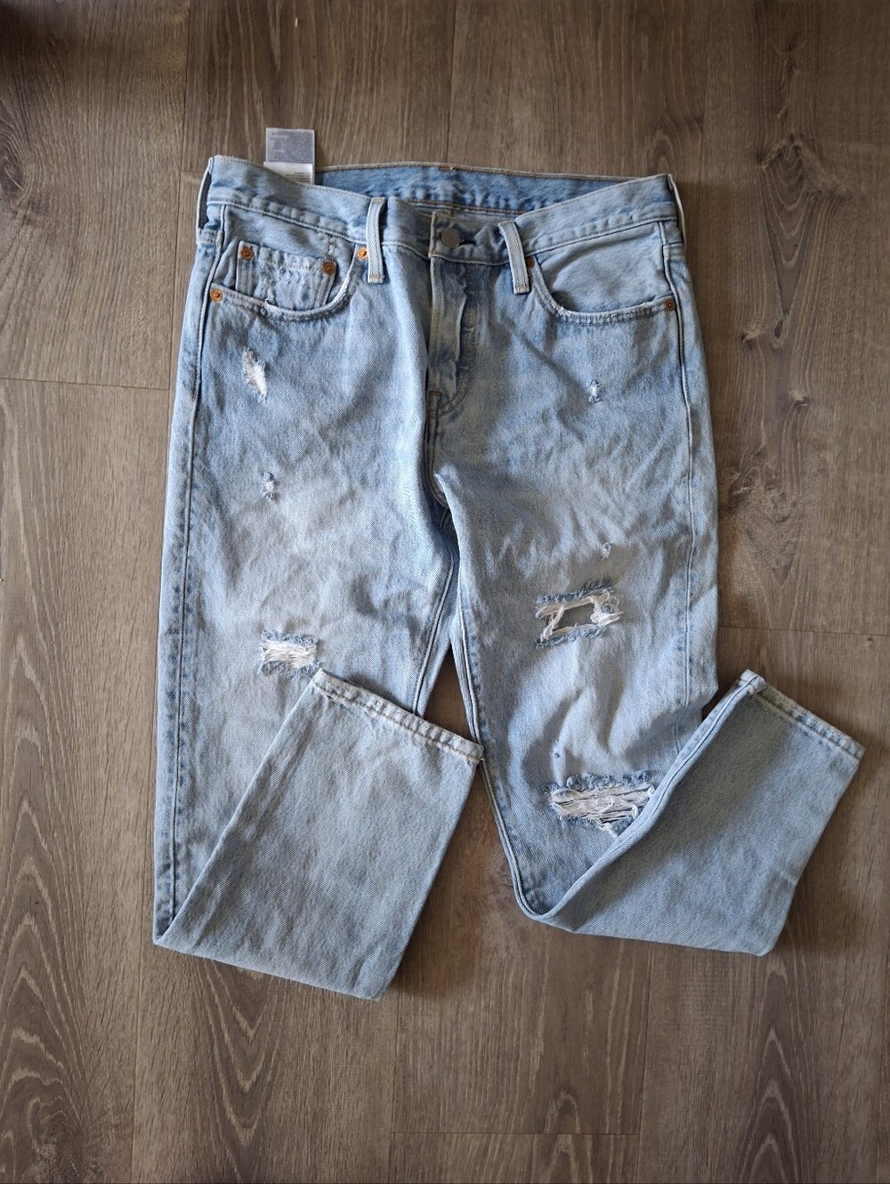Levi's Jeans Size 28 × 28 Straight Leg Distressed Light Wash Pants